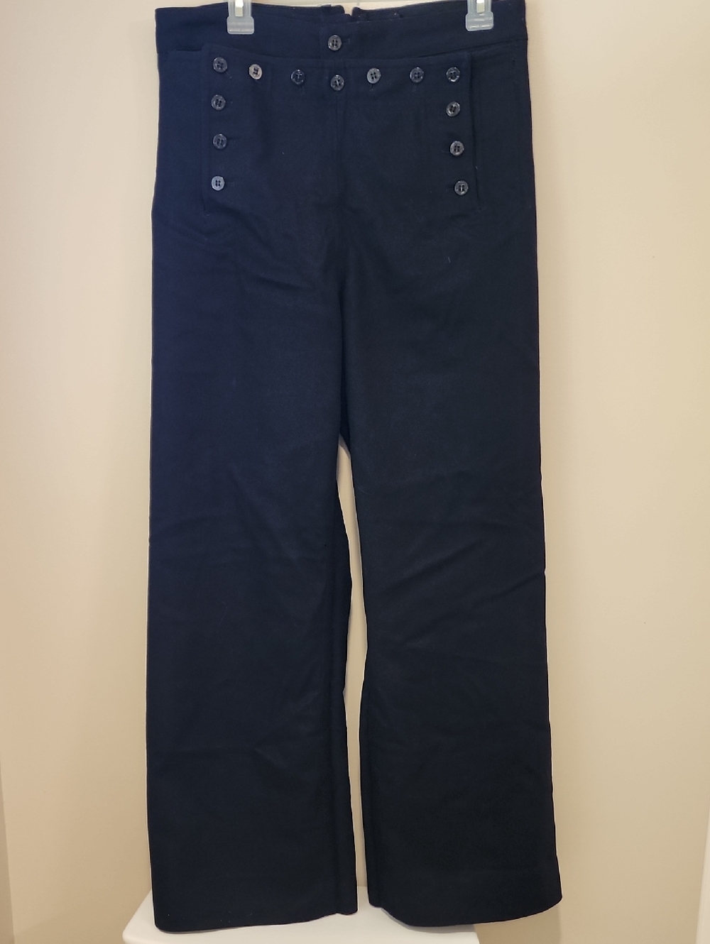 Vintage Vietnam Era US Navy Sailor Pants Wool Navy Anchor Buttons Men's size 34L